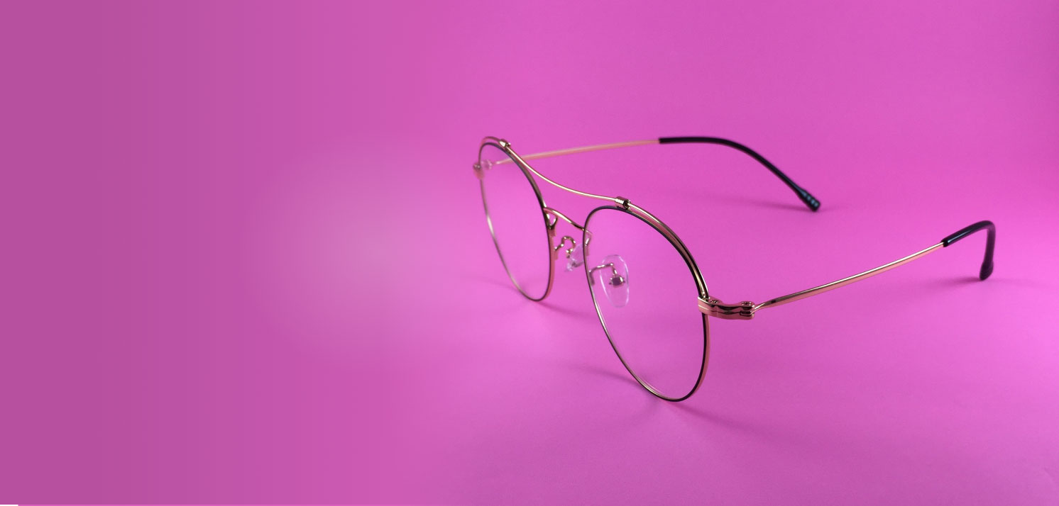 Stylish Glasses on a Pink background